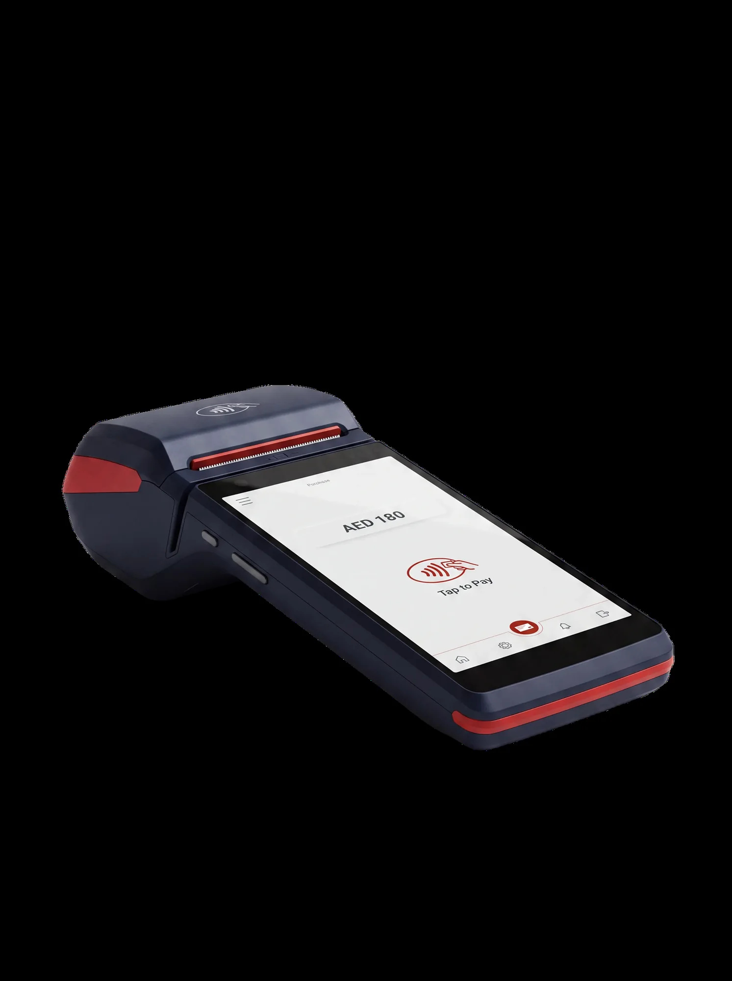 The F20 terminal taking a contactless payment